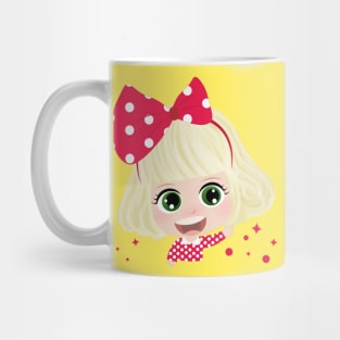 Cute Little Girl With Red Bow Mug